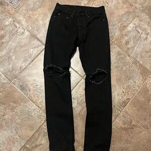 MNML Black Distressed Skinny Jeans